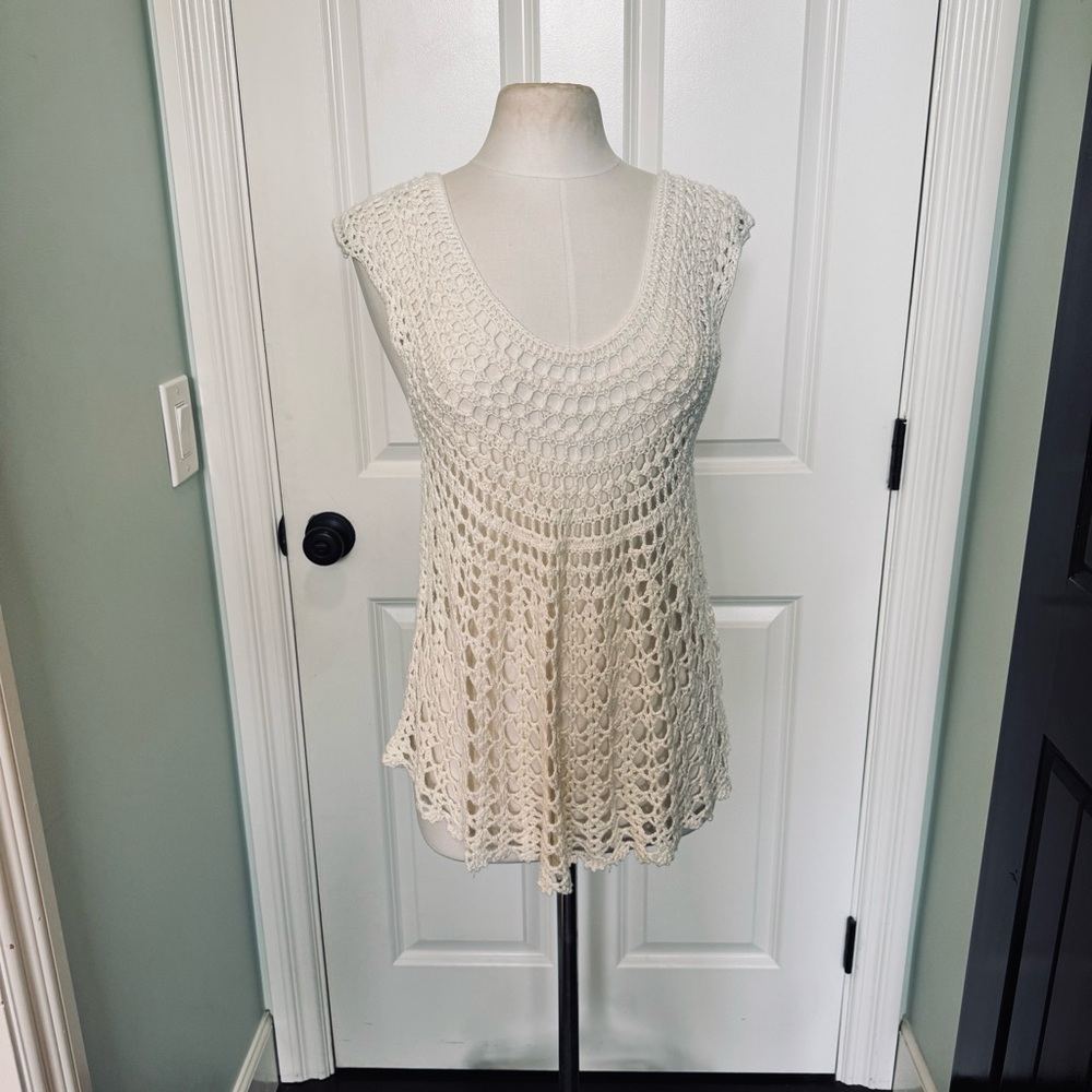 Bohemian white Crochet Women's Top